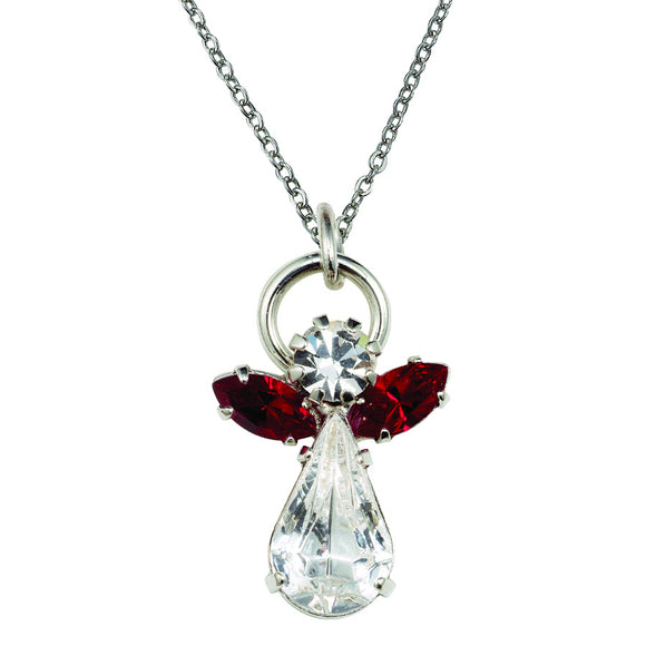 January Angel Birthstone Necklace
