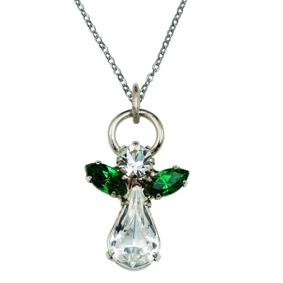 May Angel Birthstone Necklace
