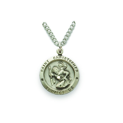 St. Christopher Round Sterling Silver Medal