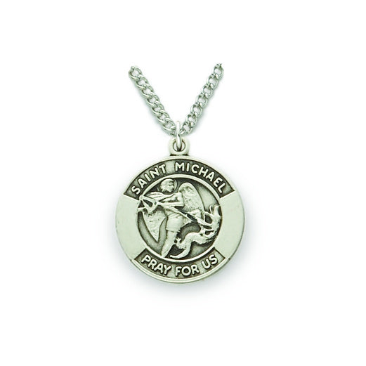 St. Michael Sterling Silver Round  Medal