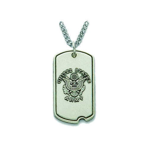 St. Michael Sterling Silver Army Dog Tag