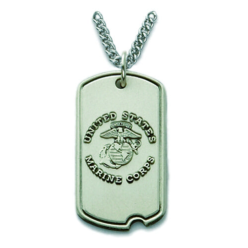 St. Michael Sterling Silver Marine Dog Tag