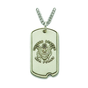 St. Michael Sterling Silver Air Force Dog Tag