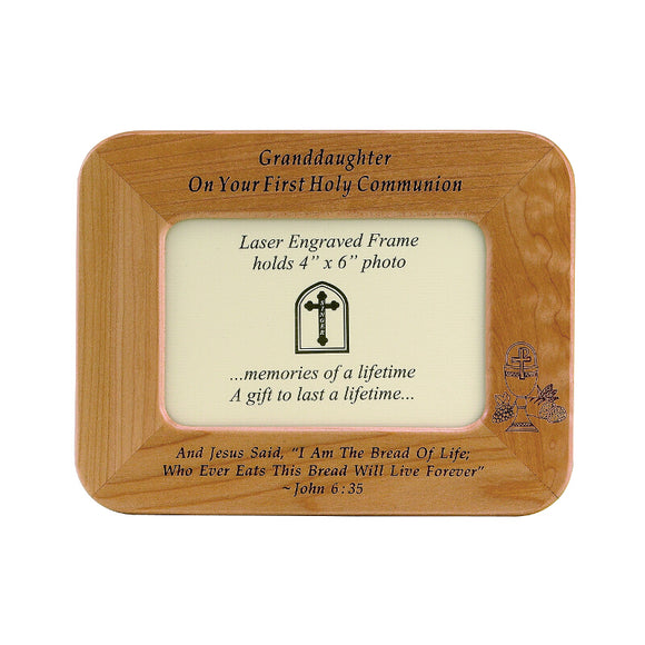 Granddaughter First Communion Wood Frame