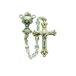Silver Crystal Communion Rosary