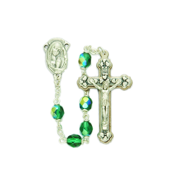 Emerald Fire Bead Rosary