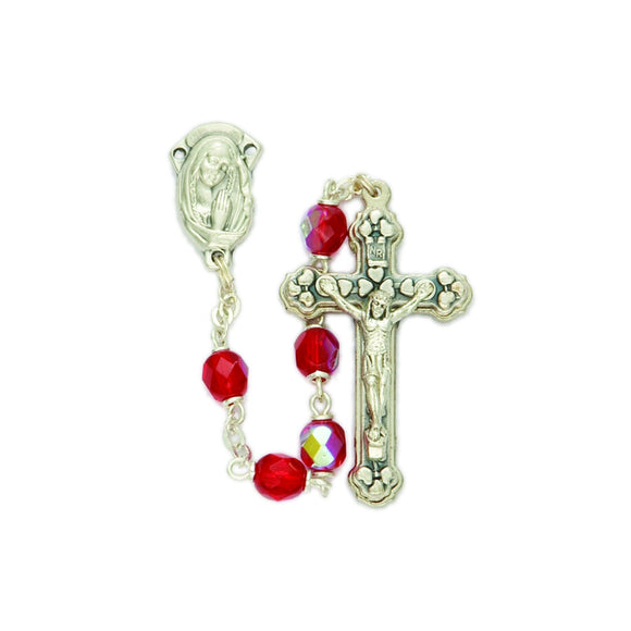 Red Fire Bead Rosary