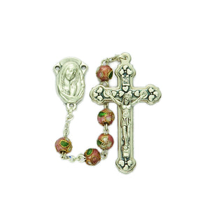 Pink Cloisonne Rosary