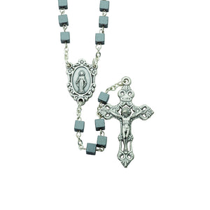 Cube Hemitite Bead Rosary