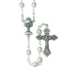 5MM Pearl Capped First Communion Rosary