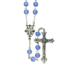 Blue Glass Bead Rosary