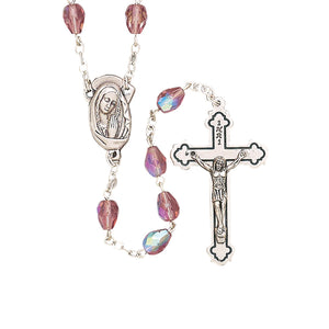 Tear Drop Crystal Bead Amethyst Rosary