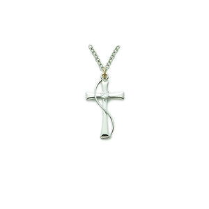 Sterling Silver Cross with Cubic Zirconia