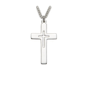 Men's Pierced Silver Cross