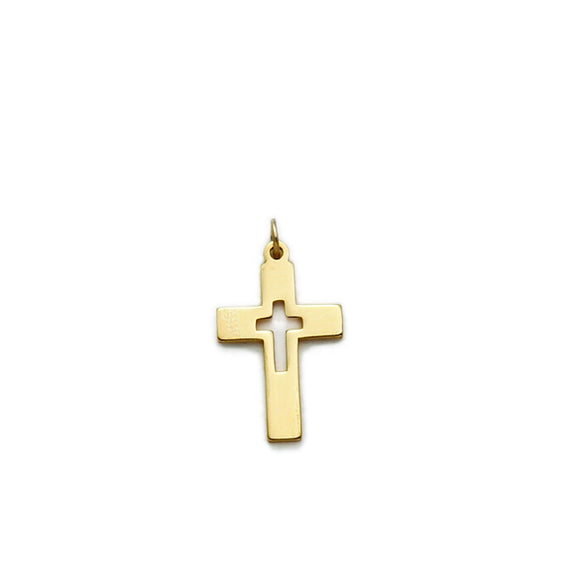 14K Gold Filled Cut Out Cross