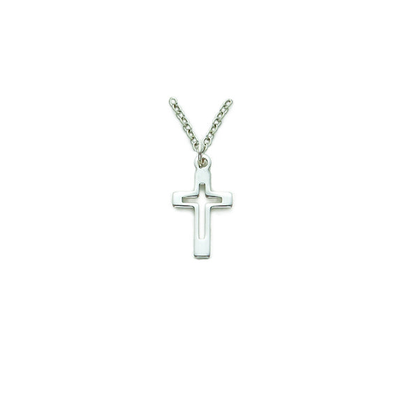 Silver Cut Out Cross