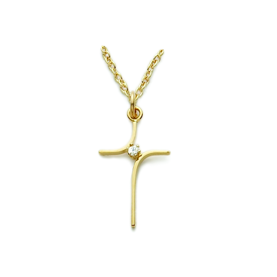 14K Gold Filled Cross with Cubic Zirconia