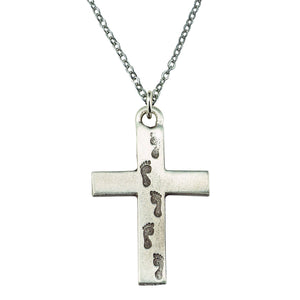 Footprints Cross Necklace