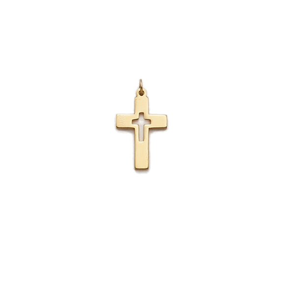 Pierced Communion Boy's Cross Gold