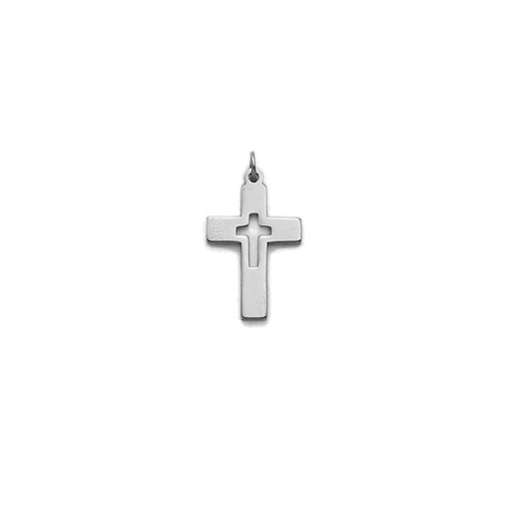 Pierced Communion Boy's Cross Silver