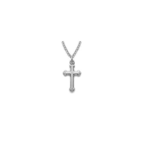 Girl's Silver Budded Communion Cross