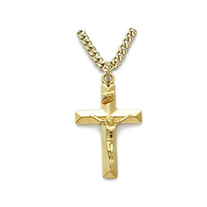Gold Beveled Crucifix