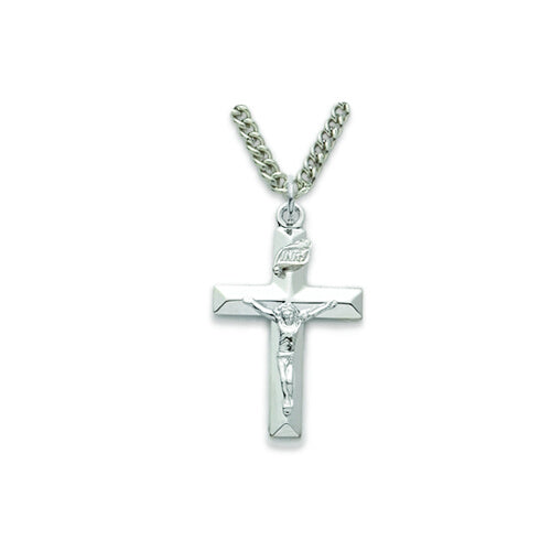 Silver Beveled Crucifix