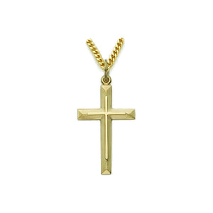 Gold Beveled Cross