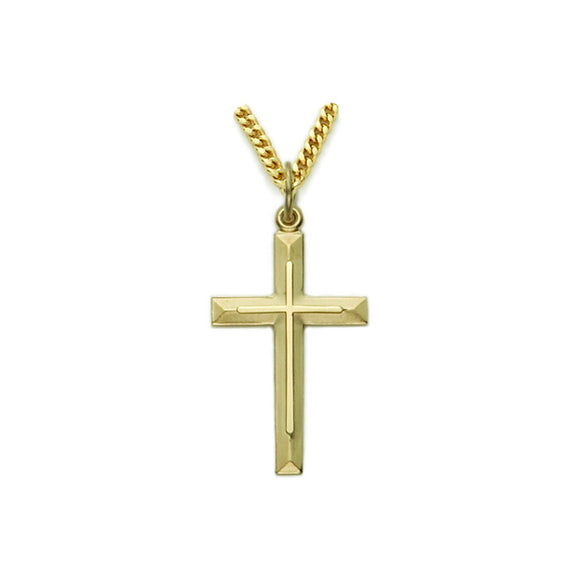Gold Beveled Cross