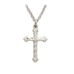 Sterling Silver Budded Ends Cross