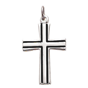 Silver & Black Cross