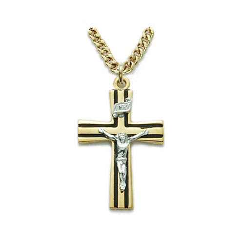 Gold Two-Tone Crucifix