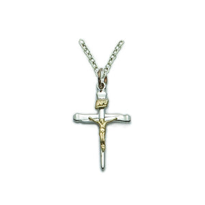 Silver Nail 2-Tone Crucifix
