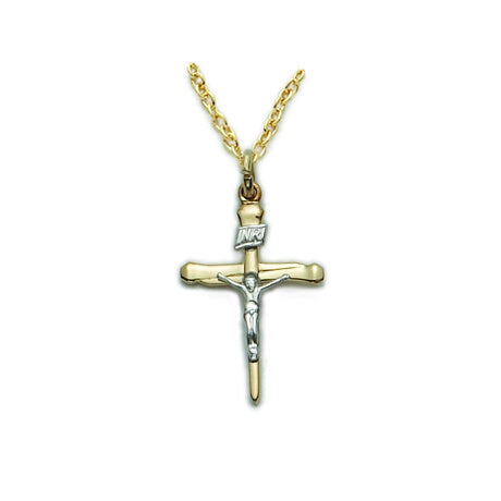 Gold Nail 2-Tone Crucifix