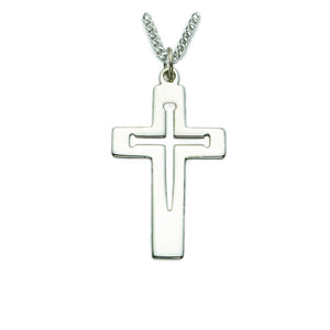Silver Nail Pierced Cross