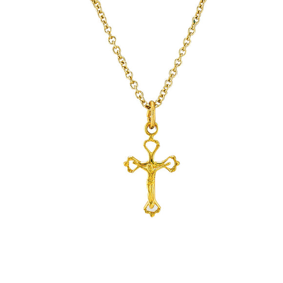 Gold Pierced Baby Crucifix