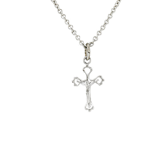 Silver Pierced Baby Crucifix