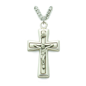 Sterling Silver Bevel Crucifix