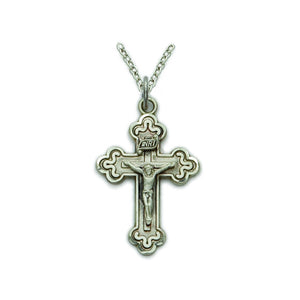 Silver Trinity Budded Crucifix