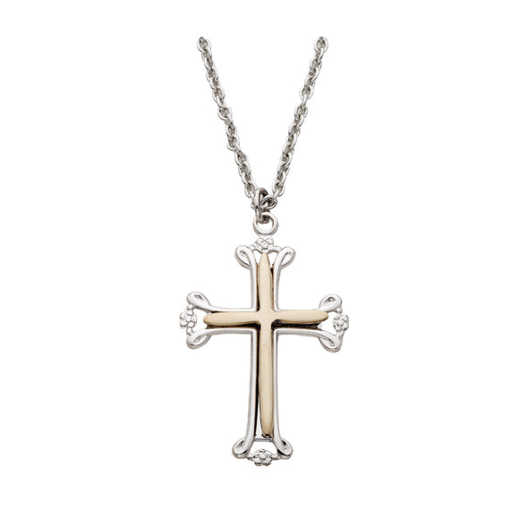 Two Tone Budded Ends Cross