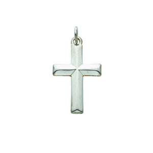 Silver Beveled Cross