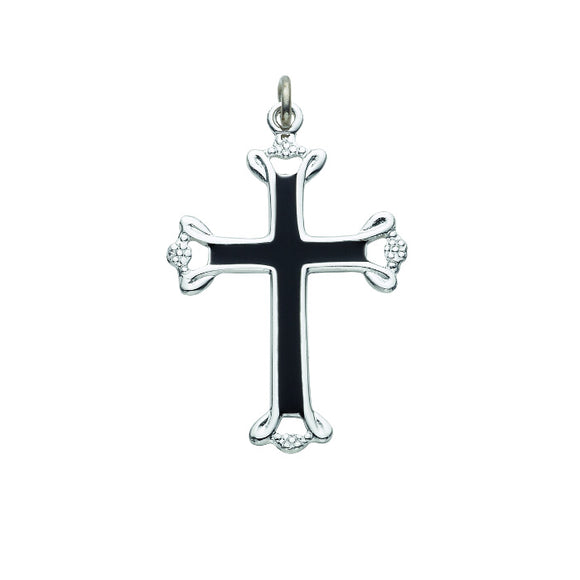 Black Inner Cross in Sterling Silver
