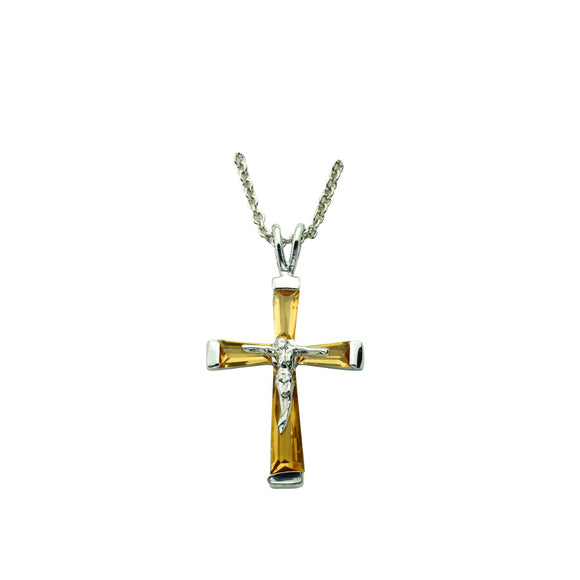 November Birthstone Crucifix Necklace