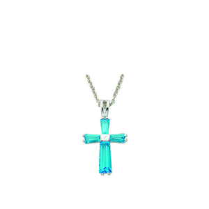 Lady's December Birthstone Cross Necklace