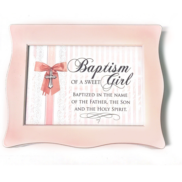Pink Wavy Baptism Music Box