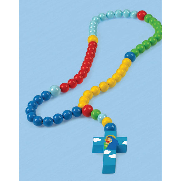 Mary with Jesus Blue Cross Multicolor Baby Rosary