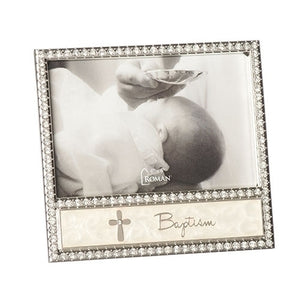 Square Baptism Frame with Crystals