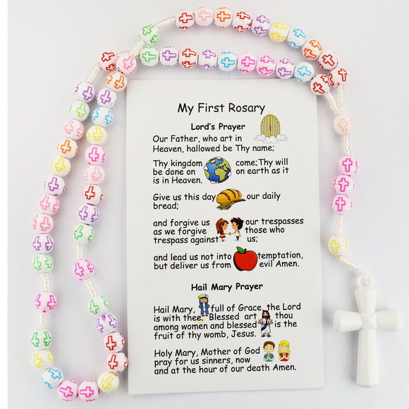 Kid's Multicolored Cross Rosary