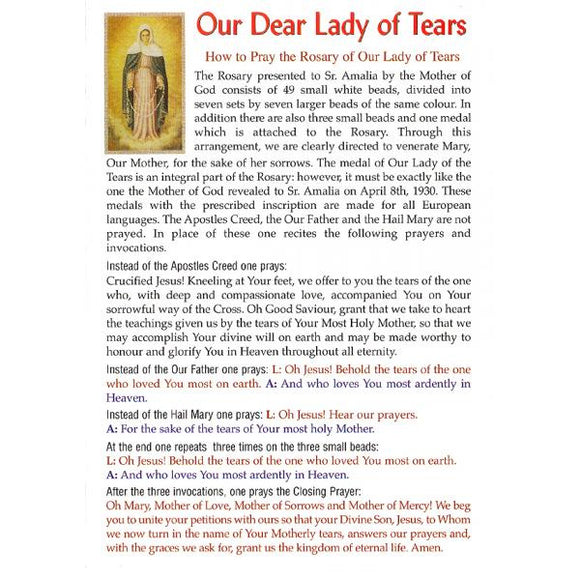 Our Lady of Tears Pamphlet