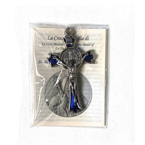 Blue Enamel St. Benedict Crucifix